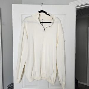 Lexiart Men's Cream Quarter Zip Sweater Size 3XL